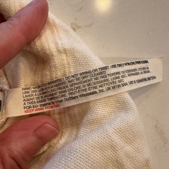 Free People Button Fly Cropped Cotton/Linen Pant Slit Ankle Detail / Medium - Picture 3 of 11